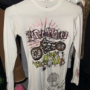 white y2k Long Sleeve Shirt woman